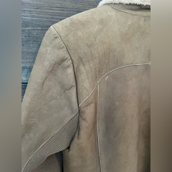 Vince Spanish Merino Lamb Shearling Cascade Drape Jacket Classic Luxury SZ L - Picture 12 of 14